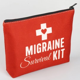 BWWKTOP Migraine Survival Kit Migraine Warriors Gifts Migraine Awareness Bags Migraine Fighter Gifts Migraine Pouch For Meds (Migraine KIT)