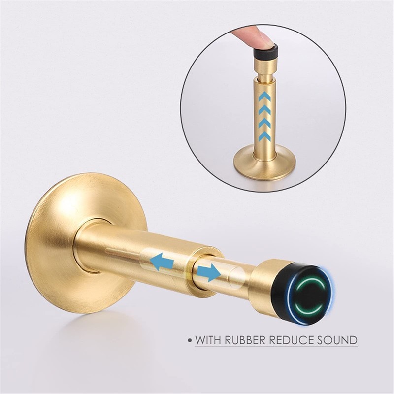 Door Stopper Adjustable Wall Protection No Drilling Metal Solid Rigid
