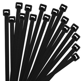 Cambridge ZipIts Cable Ties 11-in 75 Lb Tensile Strength Standard Duty, 1,000 Pack, Self Locking Zip Wire Ties, Black UV Resistant, Nylon 6/6, UL Listed, Contractor Quality Wire Ties