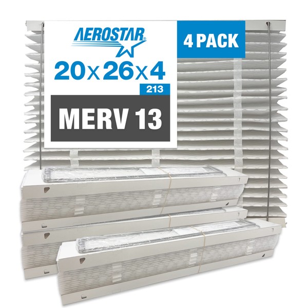 Aerostar MERV 13 Collapsible Replacement Filter for Aprilaire 213, 4PK