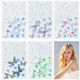 BSITSSS 5 Blätter Glitzersteine Selbstklebend, Schmetterling Strasssteine Selbstklebend, Glitzersteine zum Gesicht Basteln Glitzer Sticker für Jungen Mädchen Frühling Party
