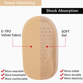 Olukssck 1 Pair Gel Height Shoe Insoles Raiser, Invisible Insoles, Heel Lift, Elastic Shock Absorption Heel Cushion, 3 Heights for Men & Women (S for Women, Size: 1 cm, Khaki)