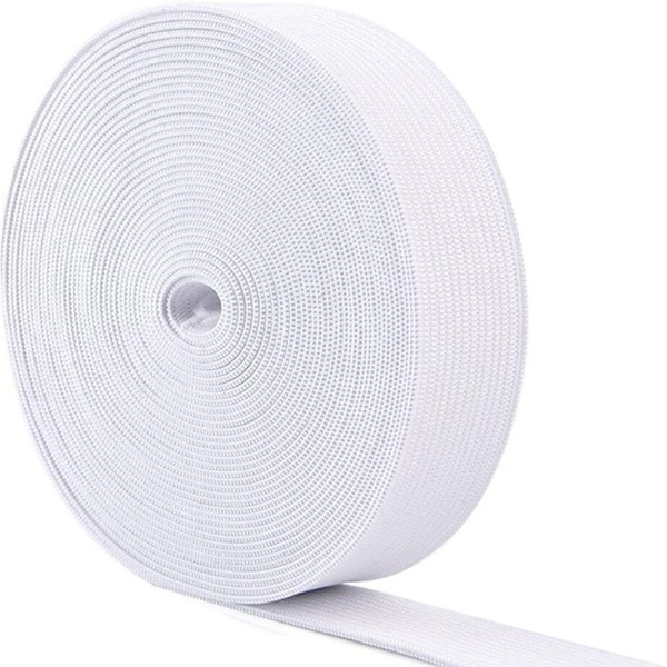 Good Life Flat Rubber Width 1.2 inches (30 mm), Strong for Handicrafts, Total Length 156.4 ft (40 m), White, Wide, Sewing, Cute, Pants, Replacement Band (1.2 inches (30 mm), White)