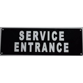 Buildingsigns.com Service Entrance Sign Sign - (Aluminium Reflective, 4x12, White )-REF24-1027