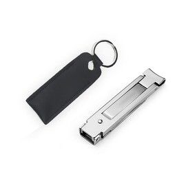 MAYCREATE® Nail Clippers with Nail File Stainless Steel Foldable Nail Cutter with Leather Cover Toenail Clippers Travel Design Cut