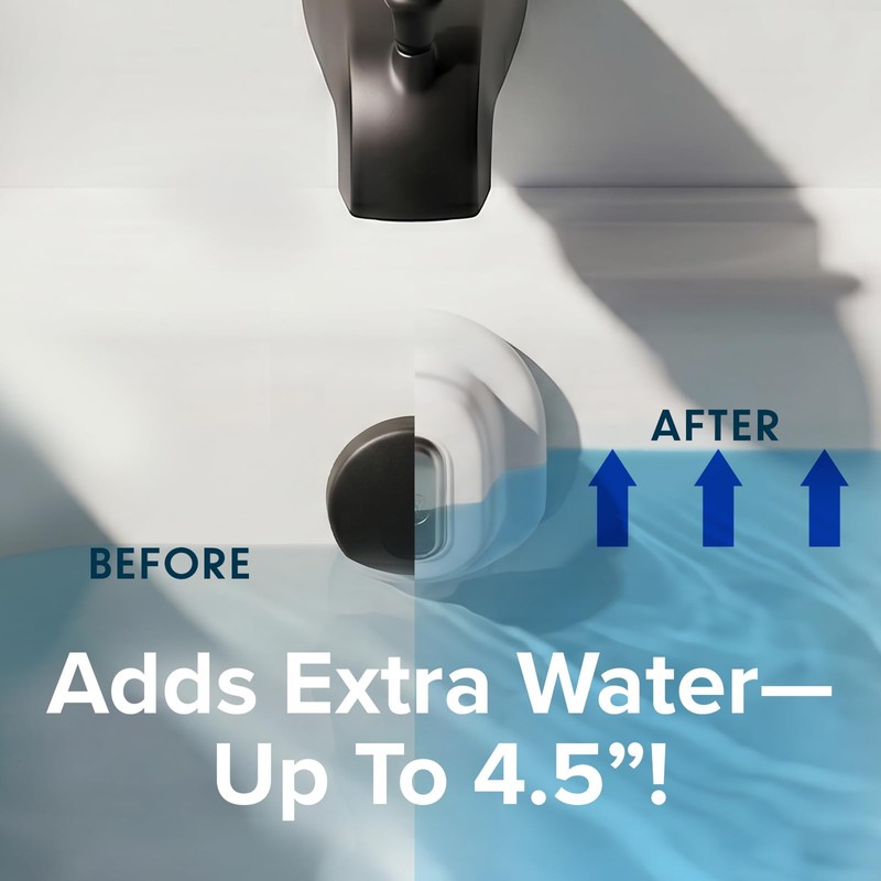 SlipX Solutions Better Soak Adjustable Overflow Drain Cover, Oval, White