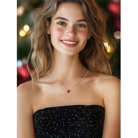 Women Pendant Necklace 925 Sterling Silver Blue Topaz Sapphire December Birthstone Cubiz Zirconia Tiny Heart Necklace Silver Choker Necklace