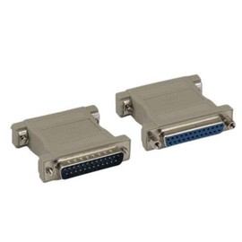 KENTEK DB25 Male to Female M/F Molded Null Modem Adapter Changer Coupler RS-232 Crossover Type Data Transfer DTE DCE