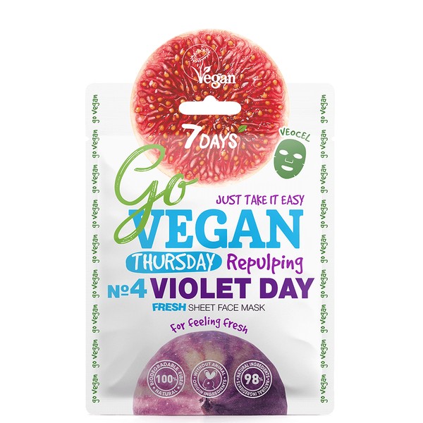 7Days Go Vegan Face Mask Violet Day For Feeling Fresh, 25gr