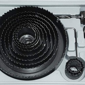 BGTXINGI 16 Piece Hole Saw Set (With 2 Mandrels, 1 Arbor, 12 Blades and 1 Hex Wrench) 3/4"-8.3" Hole Saw Drill Bit Set Ideal for Woodworking PVC Plastic Sheets