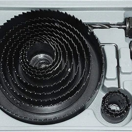 BGTXINGI 16 Piece Hole Saw Set (With 2 Mandrels, 1 Arbor, 12 Blades and 1 Hex Wrench) 3/4"-8.3" Hole Saw Drill Bit Set Ideal for Woodworking PVC Plastic Sheets