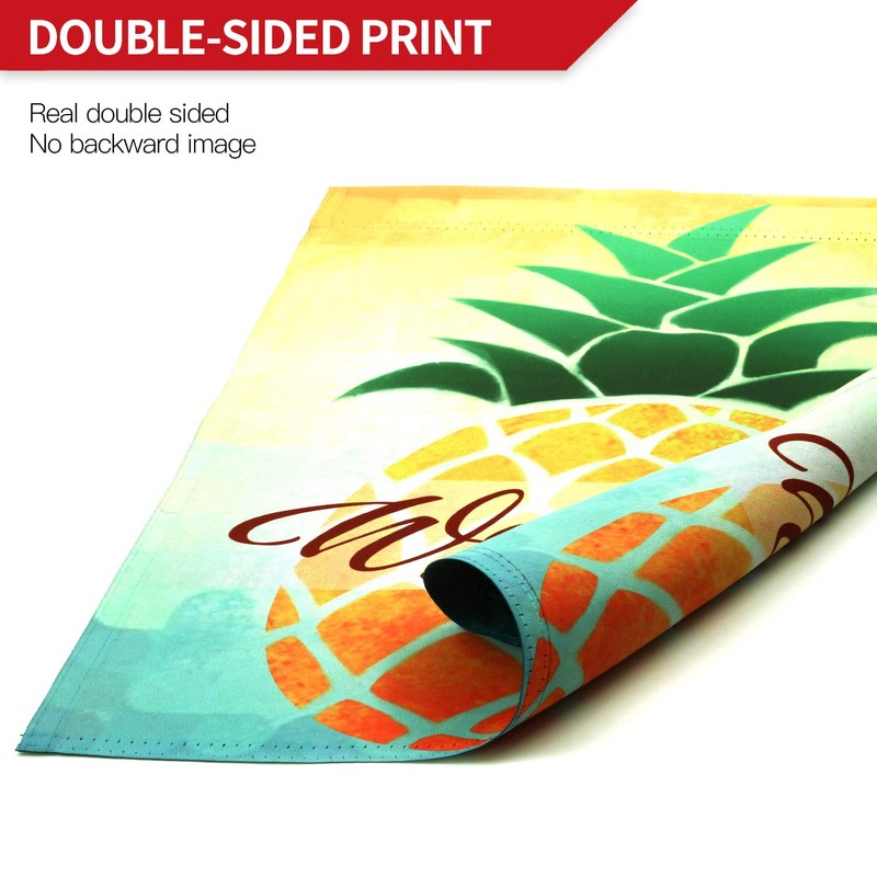 Anley Double Sided Premium Garden Flag, Cartoon Pineapple Welcome Spring