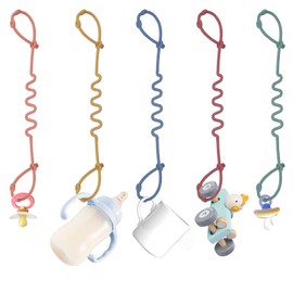 5pcs Dummy Clip - Toy Straps for Baby Stroller, Adjustable Toy Safety Straps Pacifier Clip Pram Clips for Pram Toy, Bottles, Strollers, High Chairs, Cribs - BPA Free, Multi Colors
