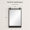 Black Farmhouse Bathroom Mirror - 16" x 24" Wall Mounted
