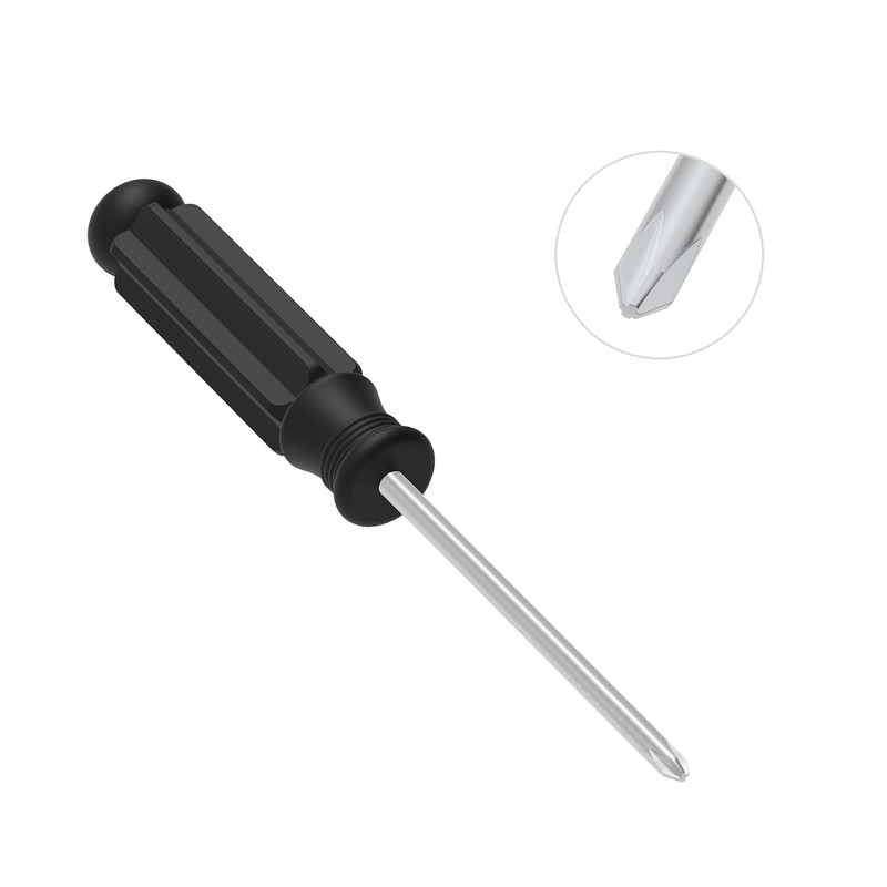 FOCMKEAS 2PCS Mini Phillips Screwdriver, 2.5mm Cross Head with Black