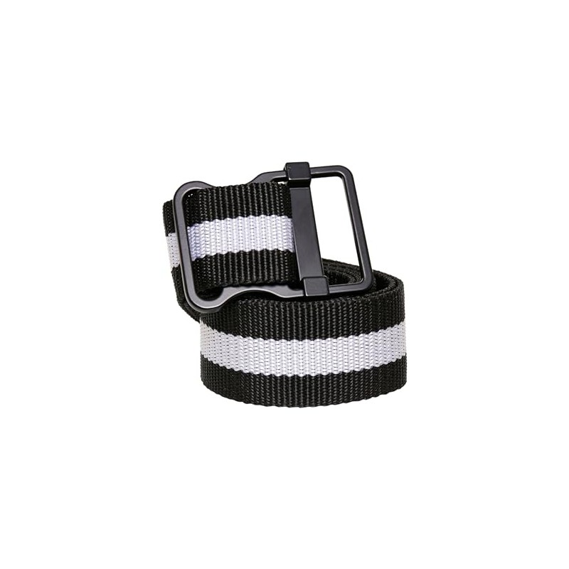 Urban Classics Easy Belt with Stripes, Black/White, S/M