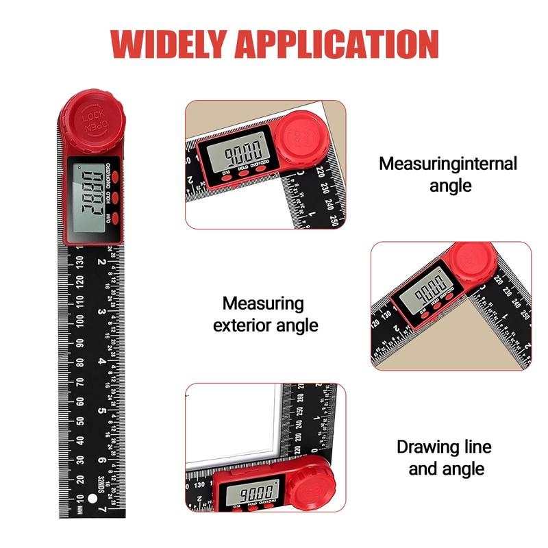 Digital Angle Finder Ruler with LCD Display, 200mm/7 Inch Angle