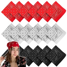 18 Piezas Paliacates Para Hombre y Mujeres, Bandanas Multifuncionales Hombre Mujeres, Perfectos para Usar como Paliacate, Bufandas, Diademas y Adornos para las Manos(54 x 54cm)