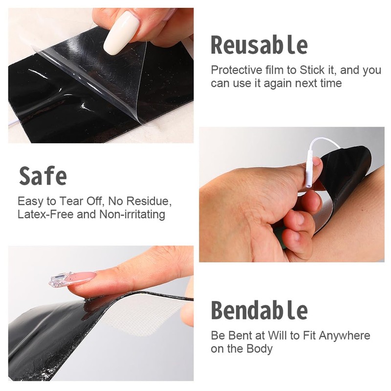 TENS Unit Electrode Pads 10PCS 60 x 90mm Self-Adhesive Replacement