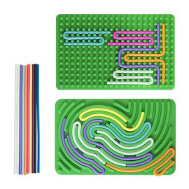 Silicone Sensory Fidget Toys Sensory Activity Board For Stress Anxiety Calm Down Travel Airplane Essentials Toys:_Rectangular Pine Green