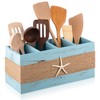 AceOrbit Starfish Coastal Utensil Holder, Beach Kitchen Decor, Blue
