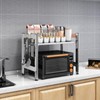 Virvia Extendable Microwave Oven Rack，Adjustable Microwave Stand Kitchen Counter Shelf