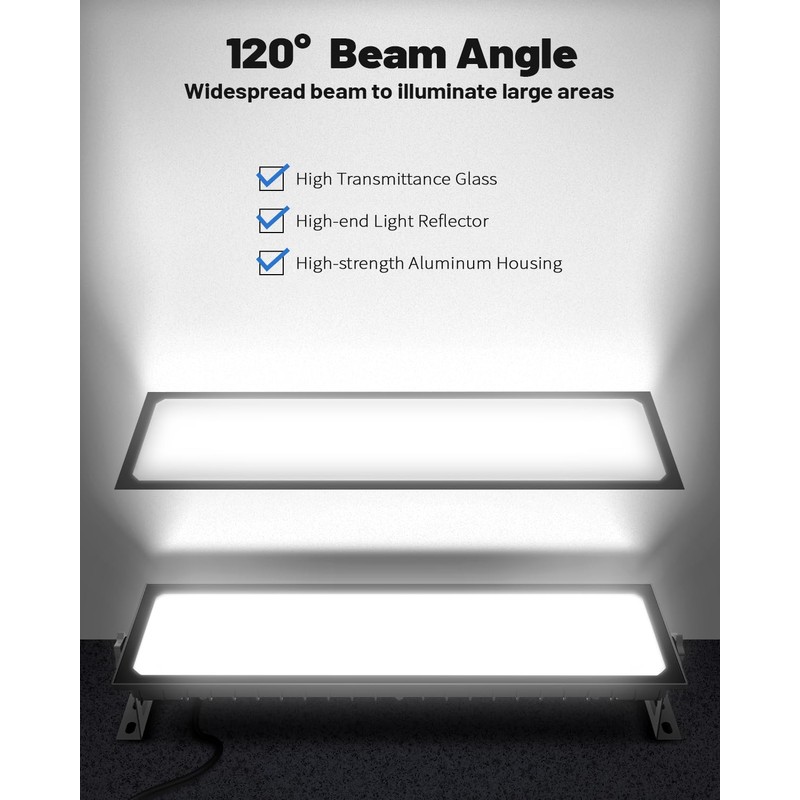 Linkable LED Shop Light (Built-in Outlet) - 100W 15000LM Aluminum