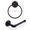 HighFree Industrial Pipe Bathroom Hardware Set Black Wall Mounted Hardware