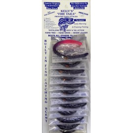 Kelly Fire Tail plastic worm *NEW* Purple Fire Tail *card of 12