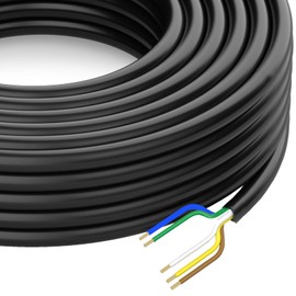 DOAUTO Enough 50 Foot Long Heavy Duty Enough 14AWG 5 Way Round Conductor Wiring RV Trailer Cord Harness Wire, 5 Individually Flexible PVC RV Tow Hitch Caravan Hook-Up Cable