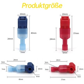 Leloco 40 Piece T Branch Connector Set, T Tap Cable Connectors, Crimp Connectors, Power Thieves Car, Cable Connector Car, Quick Connector for Car Cabling, Electrical Wiring, DIY Wiring