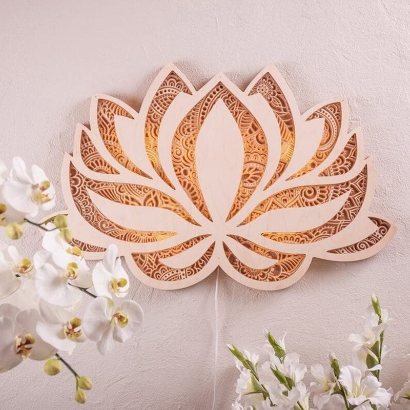 Lotus Flower Mandala Lamp Lotus Shape Night Light Decorative Flower