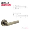 Decoranddecor Lumina Internal Square Door Handles Lever On 54mm Rose