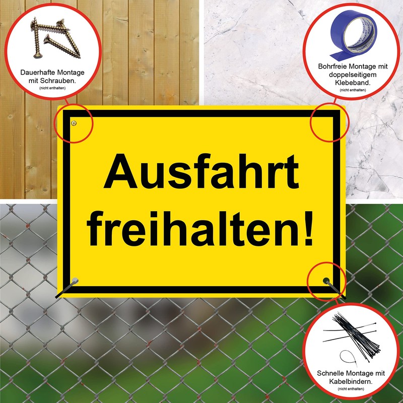 Strobo Ausfahrt freihalten Sign, 20 x 30 cm, Made From