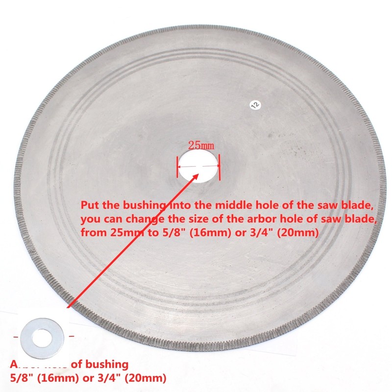 ILOVETOOL 12" inch 300mm Notched Rim Thickness 1.5mm Diamond Lapidary
