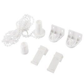 VOBOR 17 mm Set Roller Blind Bracket, Drill-Free Window Bracket with Coupling and Pearl Chain, Universal Replacement Part for Blackout Roller Blind, Double Roller Blind, Side Pull Roller Blind