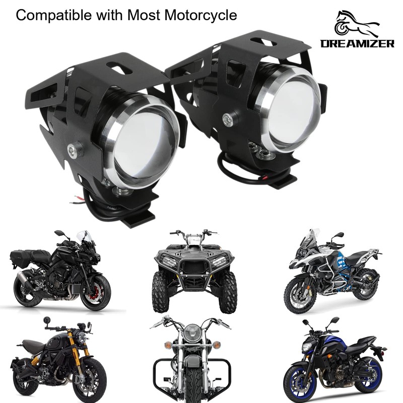 DREAMIZER Motorcycle headlight, U5 LED fog light, headlight, DRL, universal