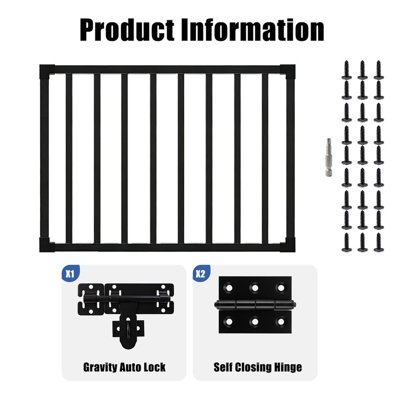 48" W x 36" H Outdoor Deck Railing Kit, Black