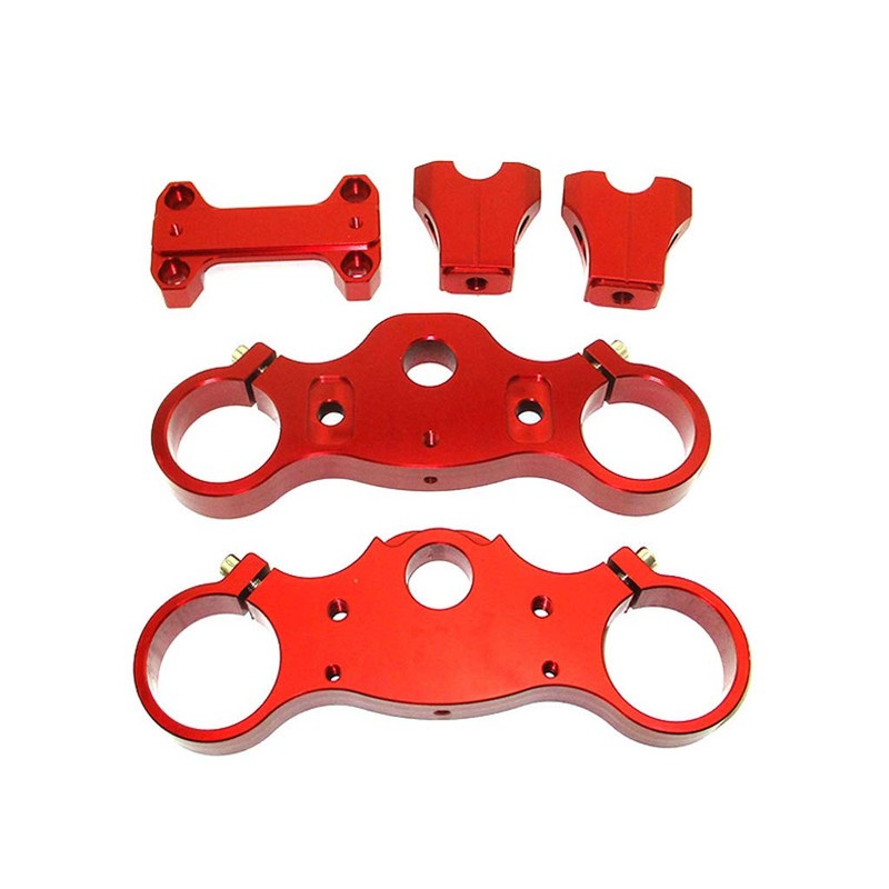 TC-Motor Red CNC Aluminum 45/48-22mm Triple Clamp Set For Pit