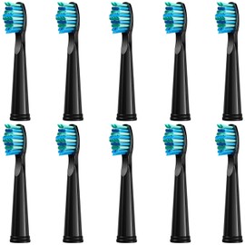 teeteck- 10 cabezales de cepillo de dientes compatibles con Fairywill D7/D8/FW507/508, 551/917/959/D1/D3 (Negro)