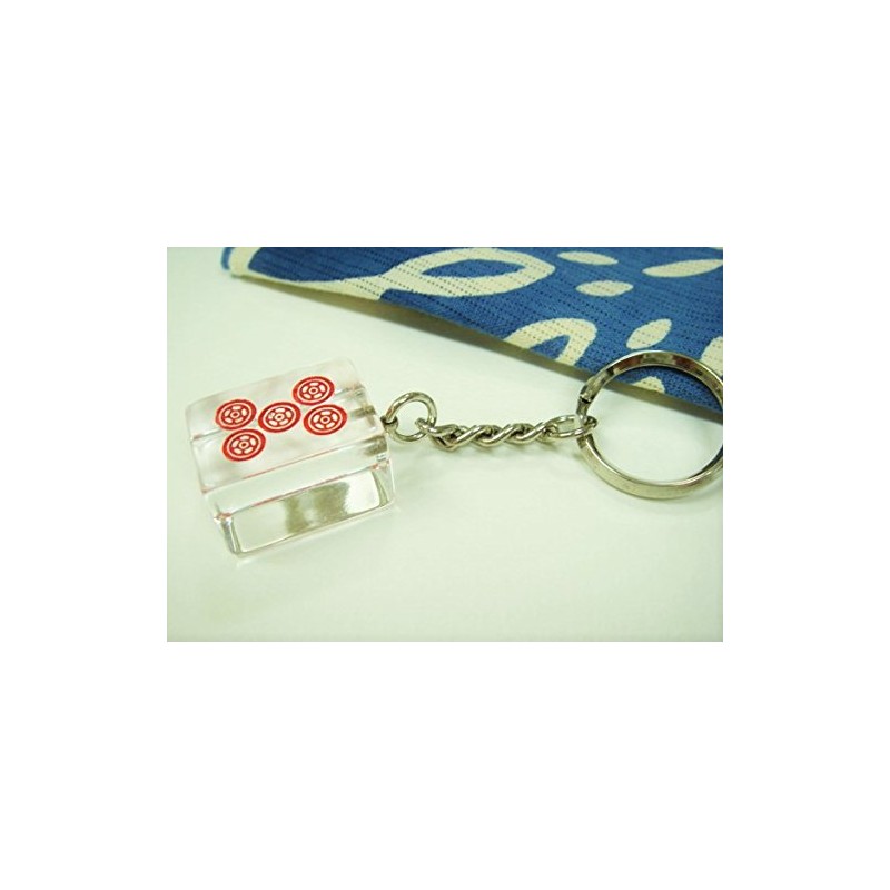 Clear Mahjong Pie (Large) Key Chain [Red Opping]