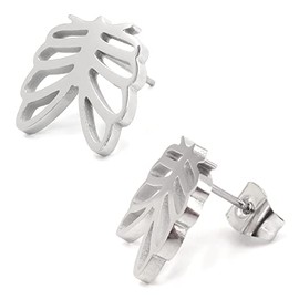 Steelmeup Stainless Steel Skull Silhouette Post Black Gold Color Stud Earrings, Metal, metal