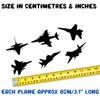 Fighter Jet Aircraft 6 Sticker Pack Light Switch Sticker -