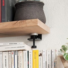 Tighall 2PCS Adjustable C-Clamp Bracket Clamp Iron Heavy Duty Mount Desk Partition Clamp, with Wide Jaw Openings for DIY Open Shelf Brackets, include Screws