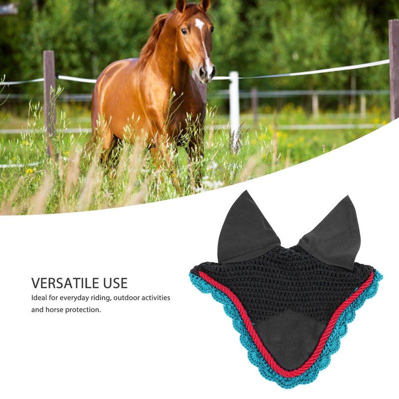 Horse Ear Net Bonnet Soft Comfortable Breathable Knitted Horse Fly