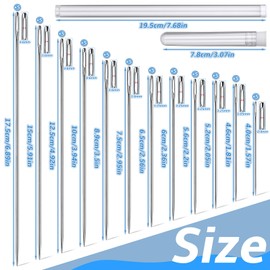 Axmru 60 Pcs Hand Sewing Needles 12 Sizes Embroidery Needles Needles for Sewing Darning Needle with Transparent Needle Tube for Stitching and Knitting