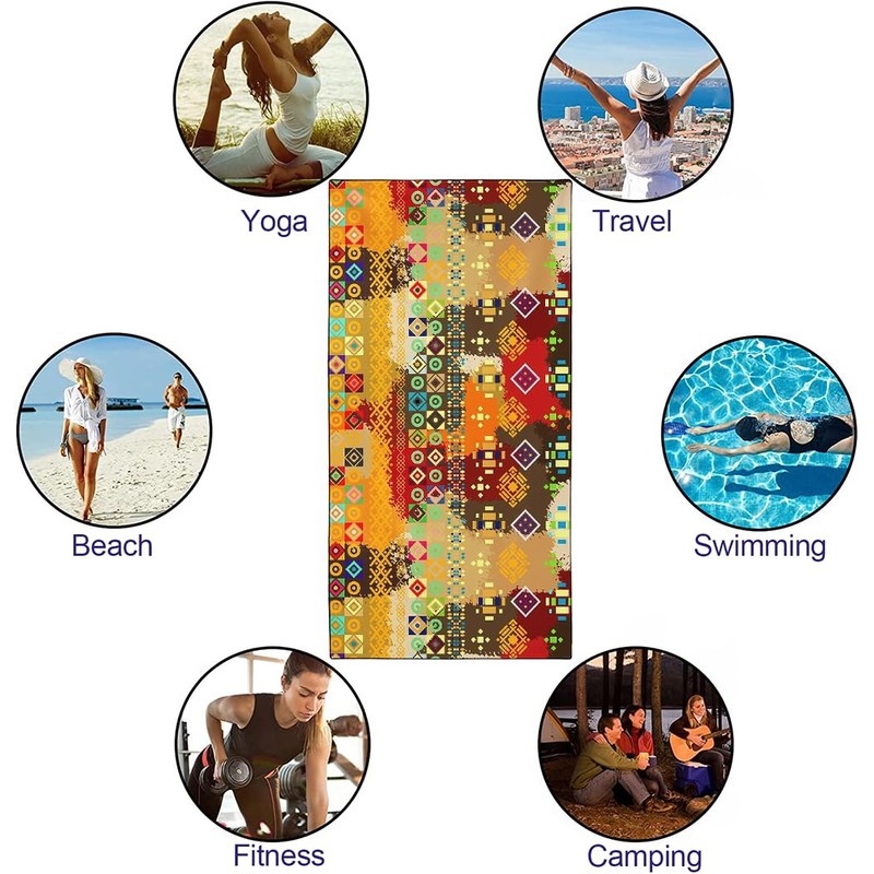 YISUMEI Microfibre Beach Towel XXL Beach Towel Lightweight Beach Towels