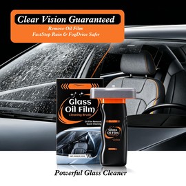Giflsaidsprest Glass Oil Film Remover for Car - 100g/3.53oz Windshield Cleaner Paste with Cleaning Board - One-Piece Design Car Window Oil Film Cleaner for Anti-Glare & Clear Vision