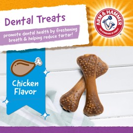 Arm & Hammer for Pets Nubbies Dental Treats for Dogs Dental Chews Fight Bad Breath, Plaque & Tartar Without Brushing Chicken Flavor, 20 Count- 24 Pack Dental Dog Chews (Pack of 24, 480 Count Total)