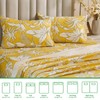 Gogreen 100% Cotton Sheet Set Full Size, Yellow Floral, 4PC